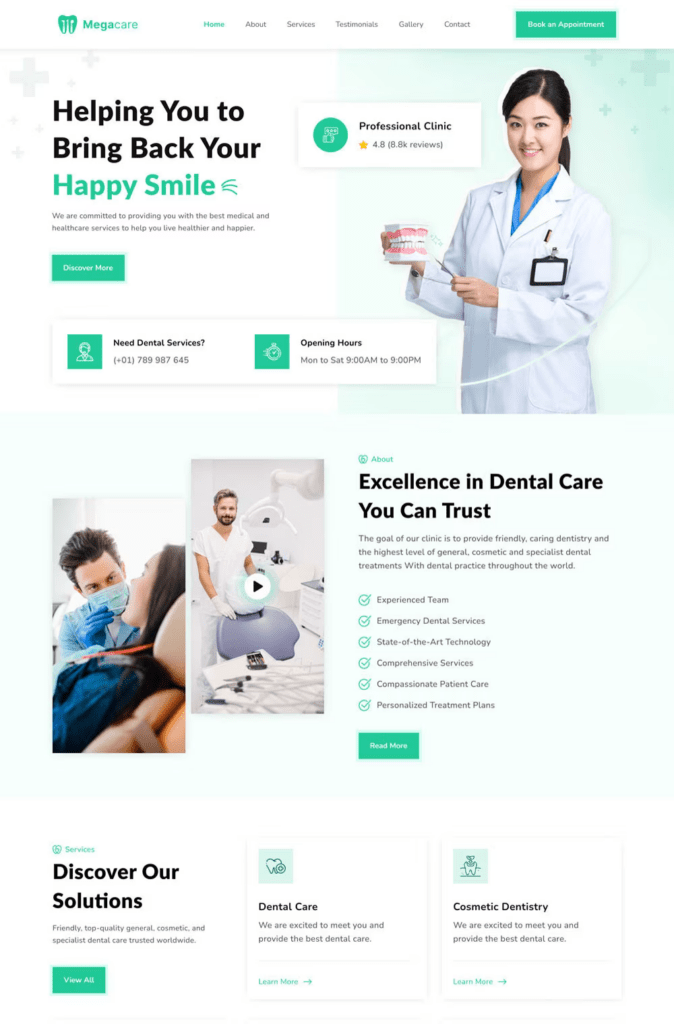 Crown & Root – An Elegant Dentist  Website