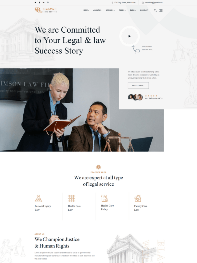 BlackWell – Advanced Legal Service Law Website