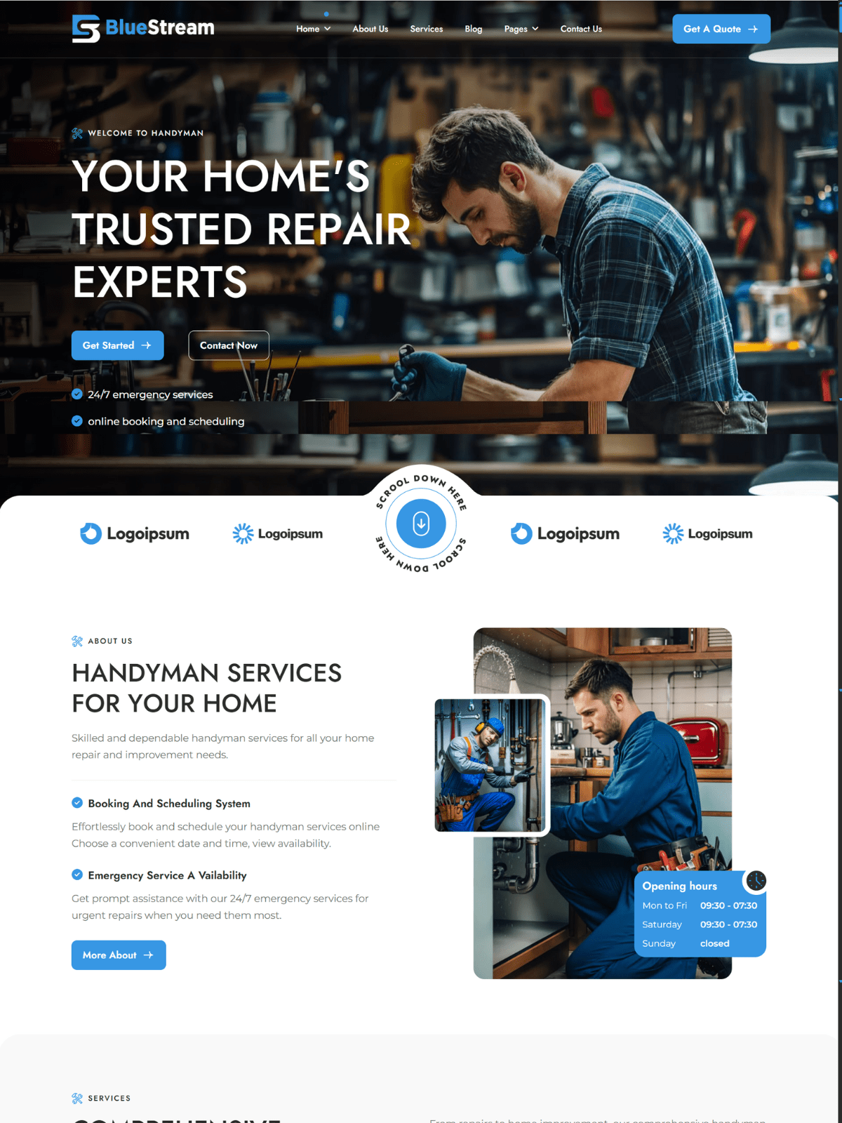 Blue Stream – Clean Plumbing Service Website