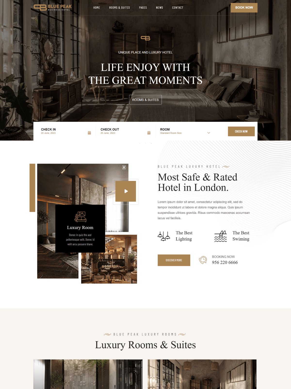 Blue Peak – An Elegant Business Hotel Website