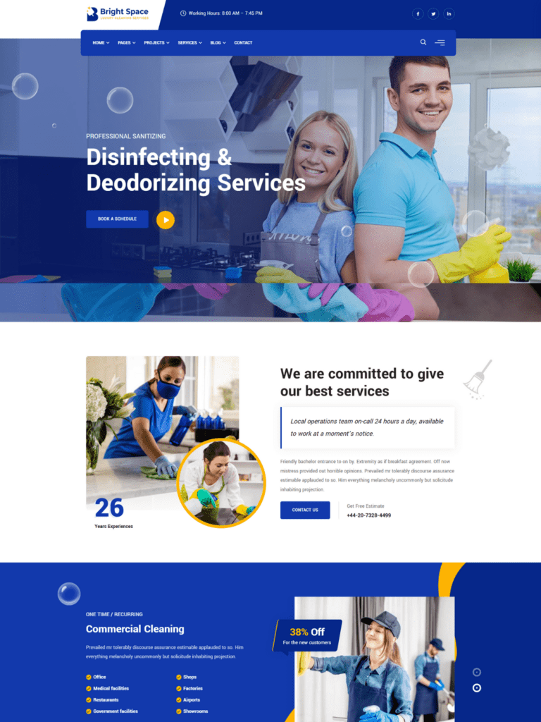 Bright Space – Luxury Cleaning Website