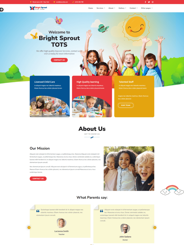 Bright Sprout – Premium Day Care Website