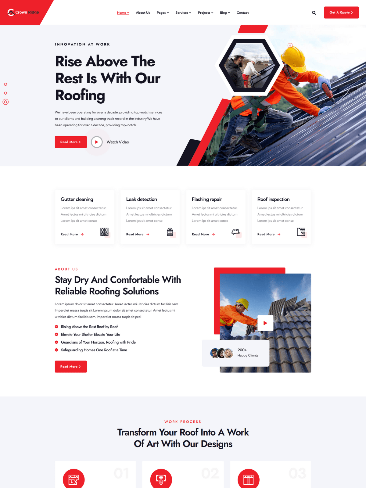 Crown Ridge – Professional Roofing Services Website