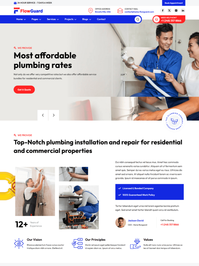 Flow Guard – Modern Plumbing Service Website