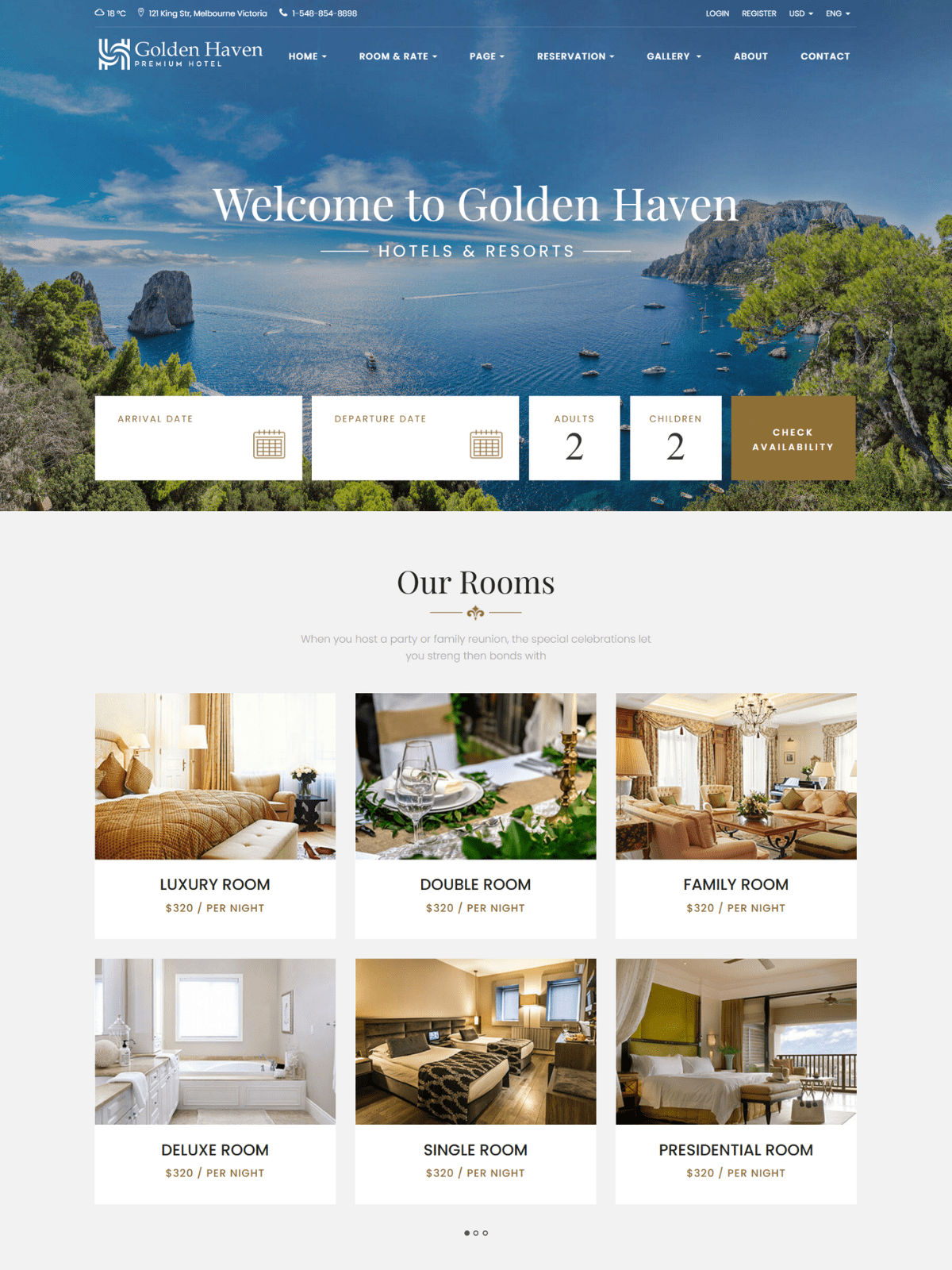 Golden Haven – Primary Hotel Website