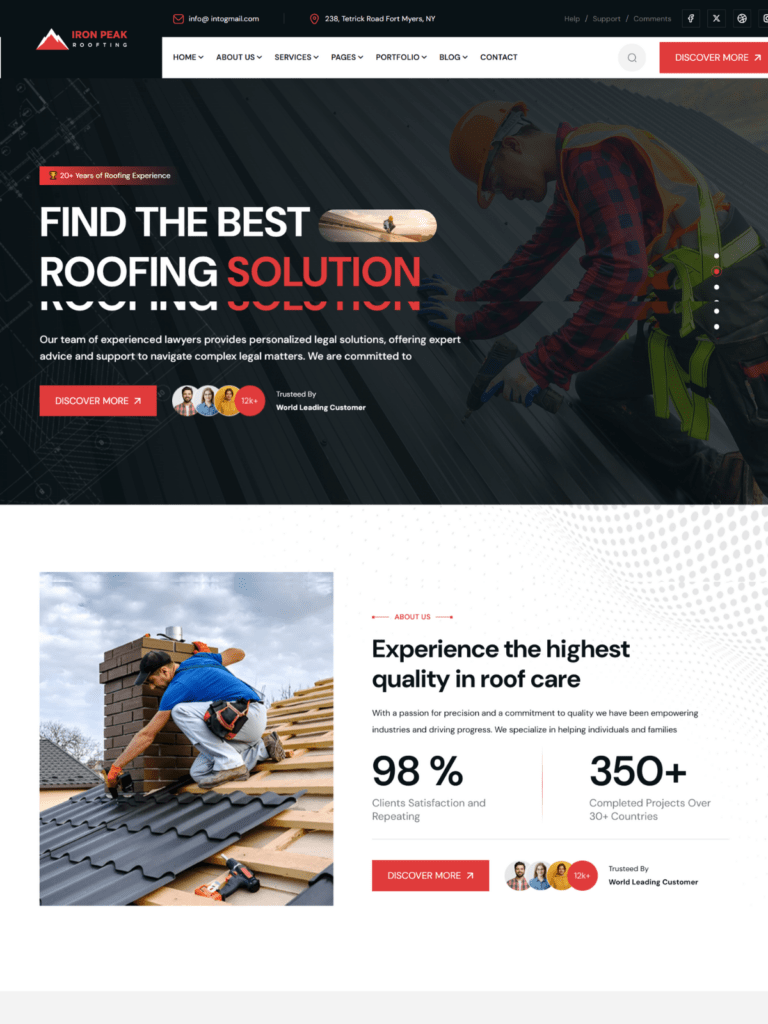 Iron Peak – Elegant Roofing Services Website