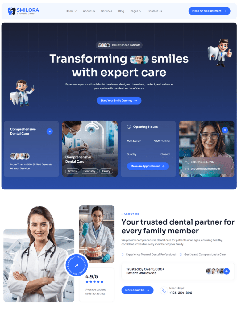 Smilora – Cosmetic Dental Clinic Website