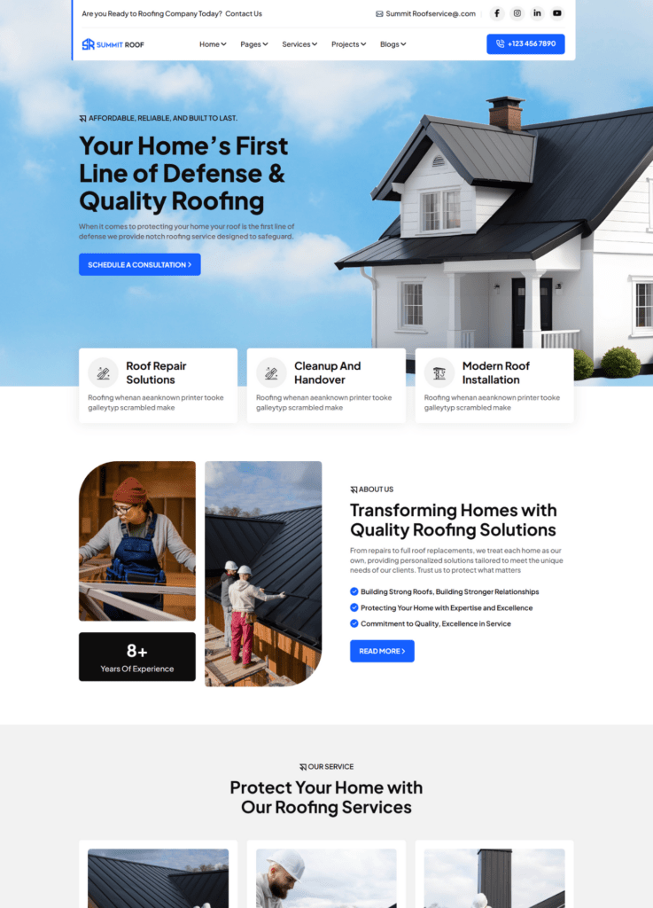 Summit Roof – Refined Roofing Services Website