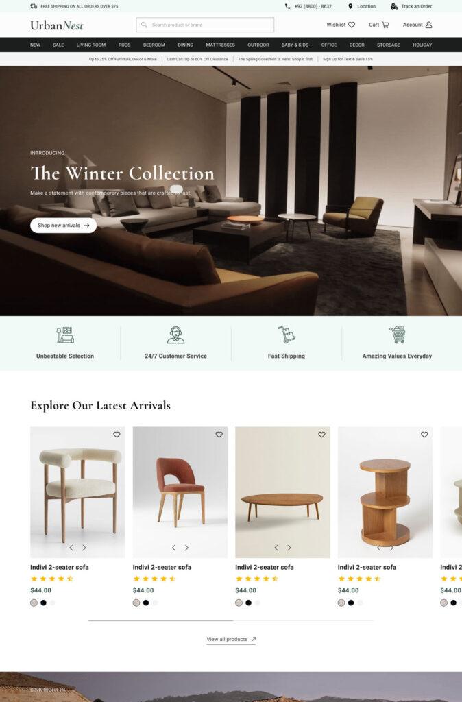 Urban Nest – Standard Ecommerce Website