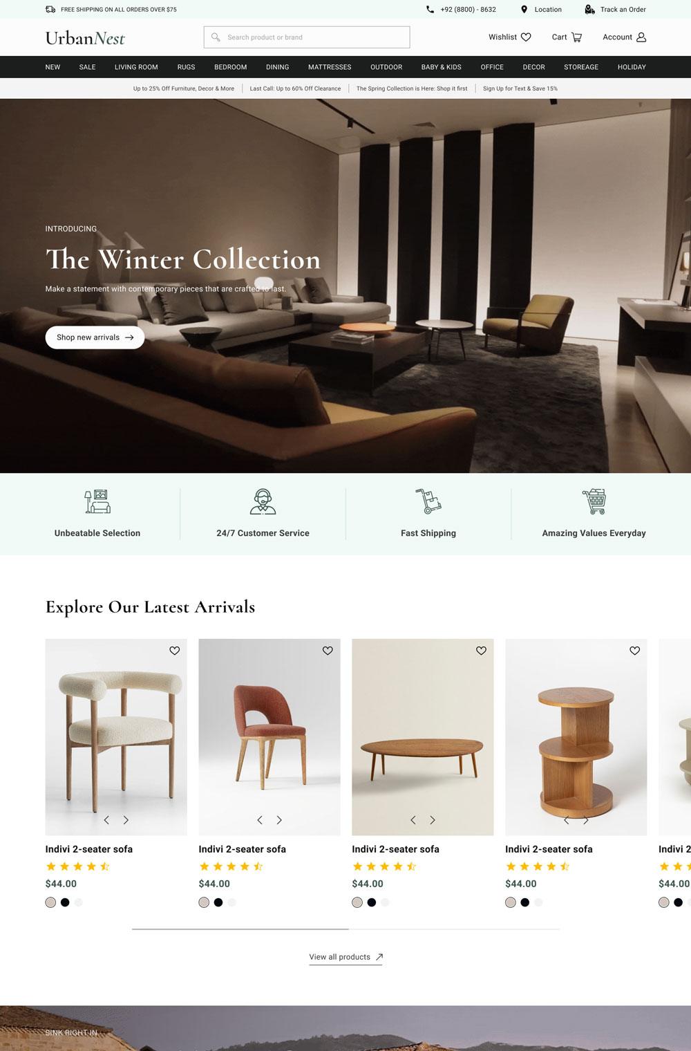 Urban Nest – Standard Ecommerce Website